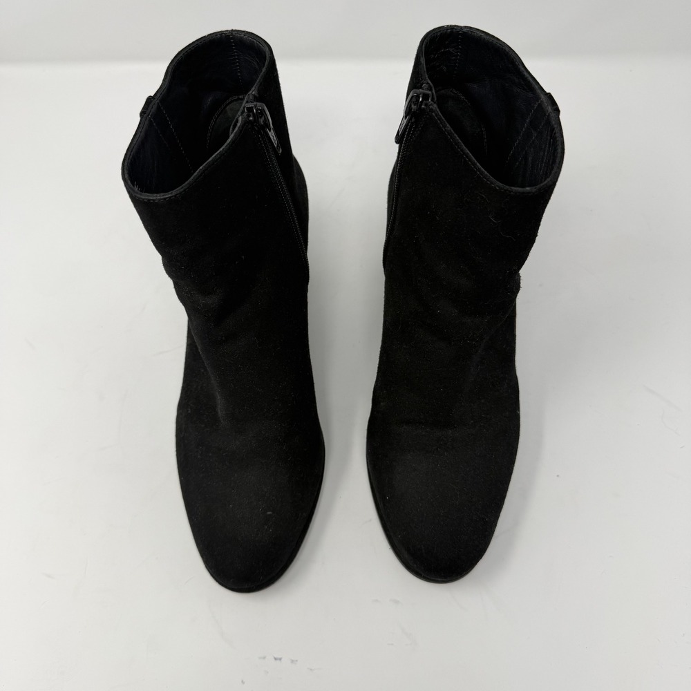 Stuart Weitzman Suede Wedge Ankle Boot Black Women 7.5M